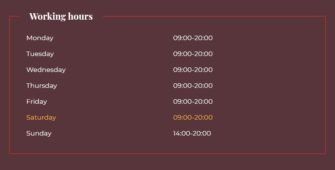 Working hours from March 2021